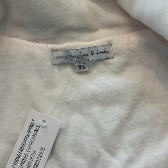 Young Fabulous & Broke Quilted Teddy Puffer Jacket Off White XS NWT - Picture 7 of 10